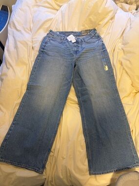 AE Super High Rise Strigid Curvy baggy straight jeans